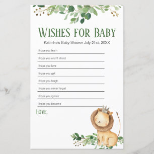 Prince Lion Greenery Fora-vontade para bebê