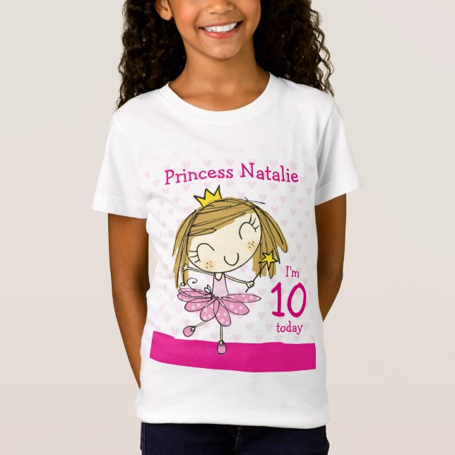 Princesa 10o aniversário da idade 10 do T-SHIRT da (Frente)