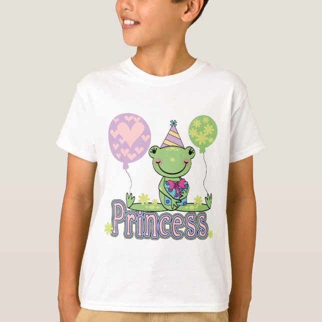Princesa Aniversário Camiseta e presentes do sapo (Frente)