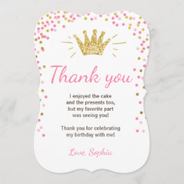 Princesa Aniversário Ouro Cor-de-rosa dos cartões