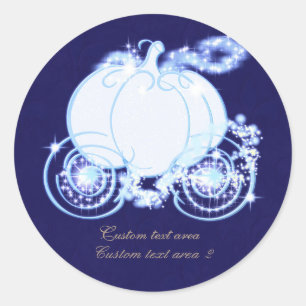 Princesa Azul Carruagem Elegante Etiqueta de