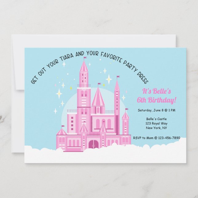 Princesa Ball Convite de aniversário (Frente)