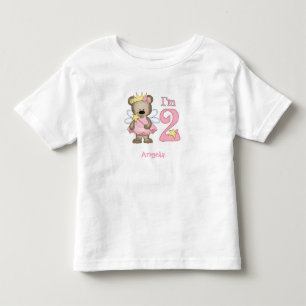 Princesa Bear segundo aniversário Toddler T-shirt