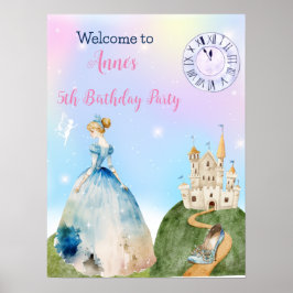 Princesa Birthday Kids Poster de Boas-vindas