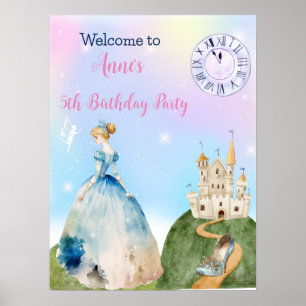 Princesa Birthday Kids Poster de Boas-vindas