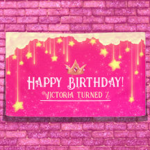 Princesa Birthday Pink Banner