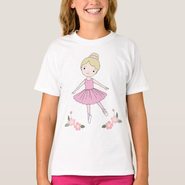 Princesa bonito Dançarino da bailarina do t-shirt (Frente)