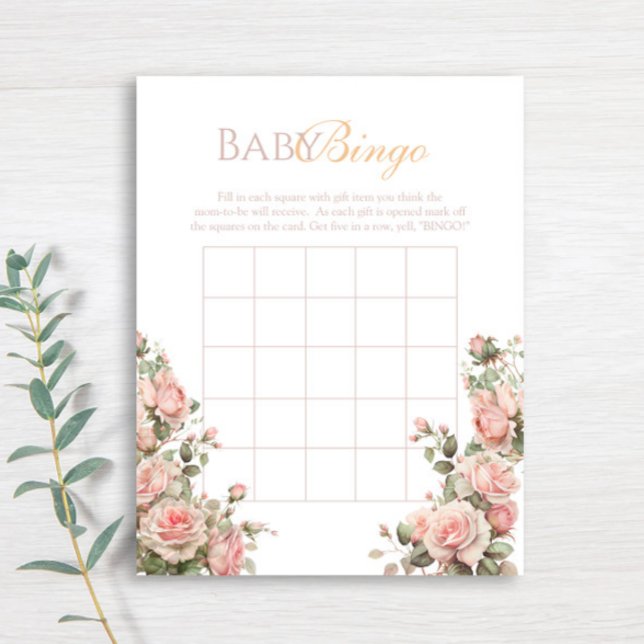 Princesa Carruagem Vintage Rosas Baby Bingo (Criador carregado)