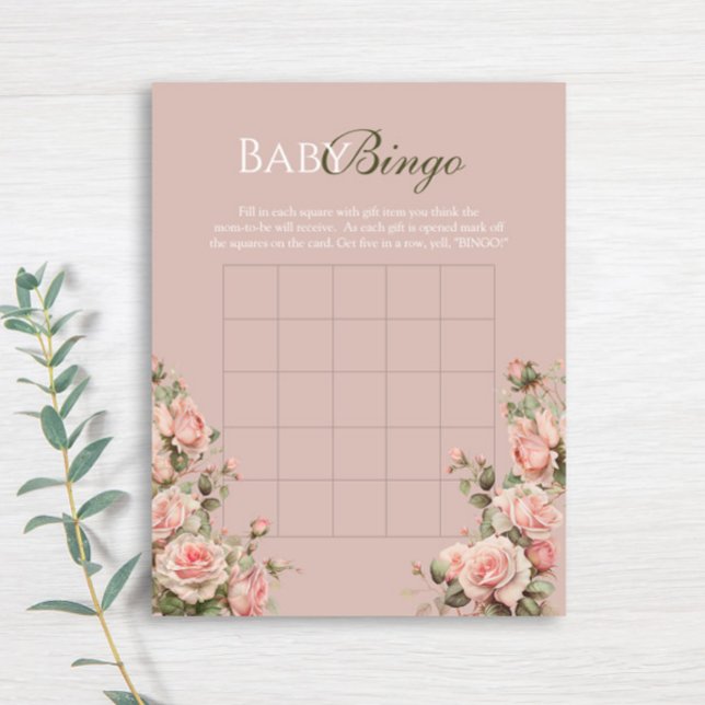 Princesa Carruagem Vintage Rosas Baby Bingo (Criador carregado)