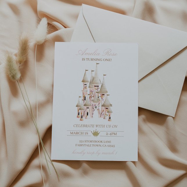 Princesa Castle Birthday Convite Meninas Convidam (Criador carregado)
