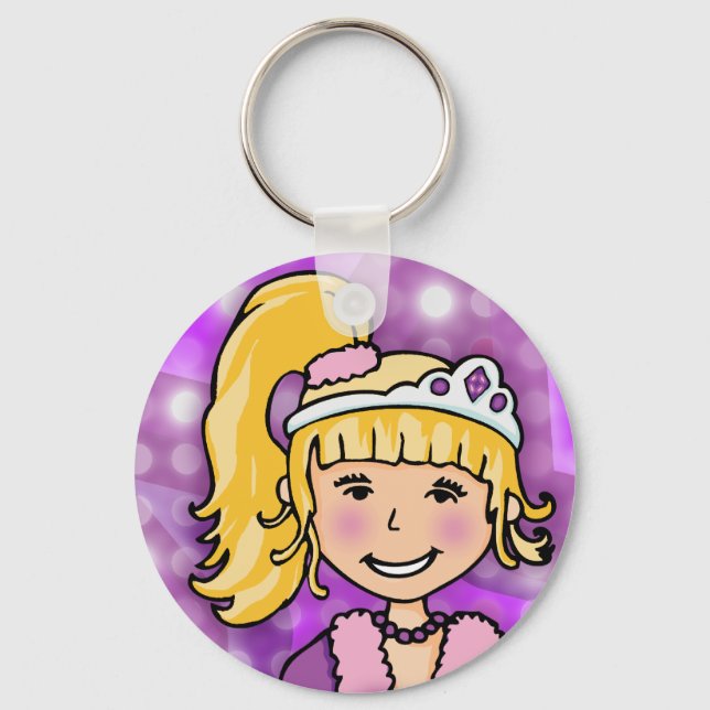 Princesa chaveiro púrpura de cabelos loiros (Frente)