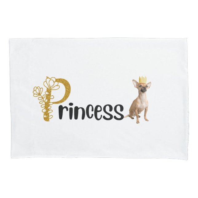 Princesa Chihuahua Personalizada Pillowcase (Frente)