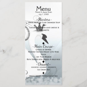 Princesa Cisne Prata & Branco Menu Personalizado E