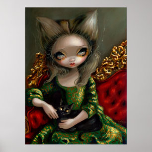 Princesa com um Impressão de Arte Gótica de Gato N