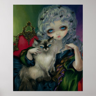 Princesa com um Ragdoll Cat ART IMPRESSÃO rococo