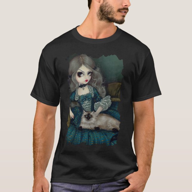 Princesa com uma camisa gótico rococo do gato (Frente)