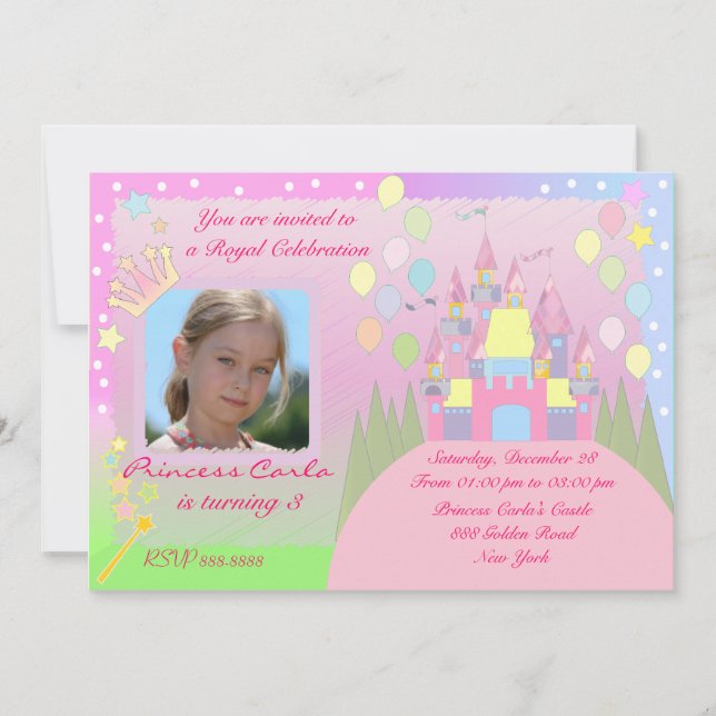 Princesa convite de aniversário (Frente)