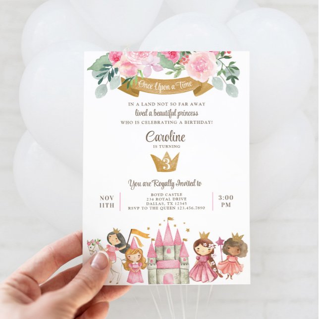 Princesa Convite de aniversário (Princess Birthday Party Invitation)