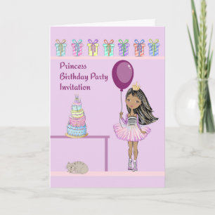 Princesa Convite de aniversário Escuro Pintado
