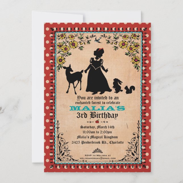 Princesa convite de festas (Frente)