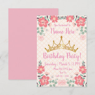 Princesa Convites de festas de aniversários