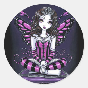 Princesa cor-de-rosa Fada Arte Etiqueta de