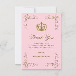 Princesa Cor-de-rosa Ouro Coroa Agradecimento voc