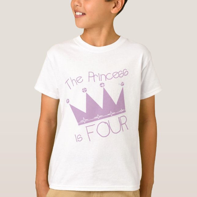 Princesa Coroa 4ª Camisetas de Aniversário (Frente)
