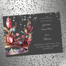 Princesa Coroa Real Convite de Aniversário