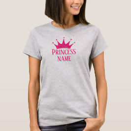 Princesa Coroa Rosa... Adicionar nome a T-Shirt
