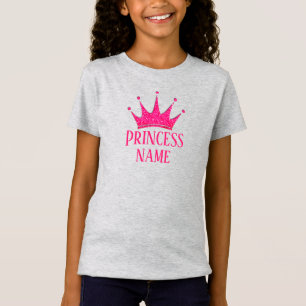 Princesa Coroa Rosa... Adicionar nome a T-Shirt