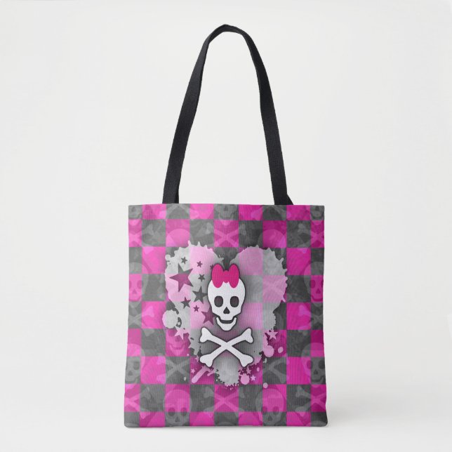 Princesa Crânio Coração Tote Bag (Frente)