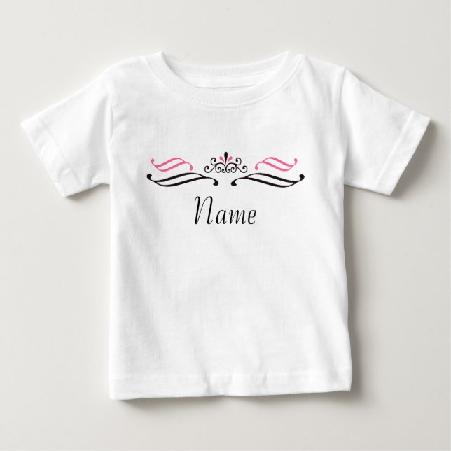 Princesa Crown Personalizada Camisa Bebê com logot (Frente)