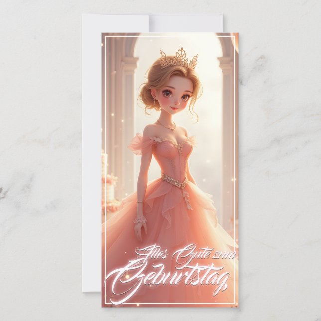 Princesa de aniversário em vestido rosa dos sonhos (Frente)