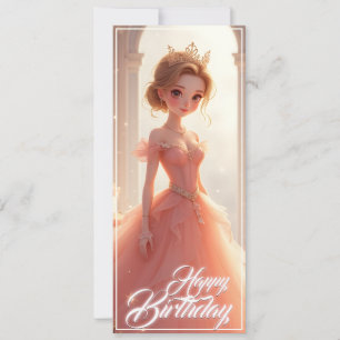 Princesa de Aniversário num Vestido Rosa Sonhador