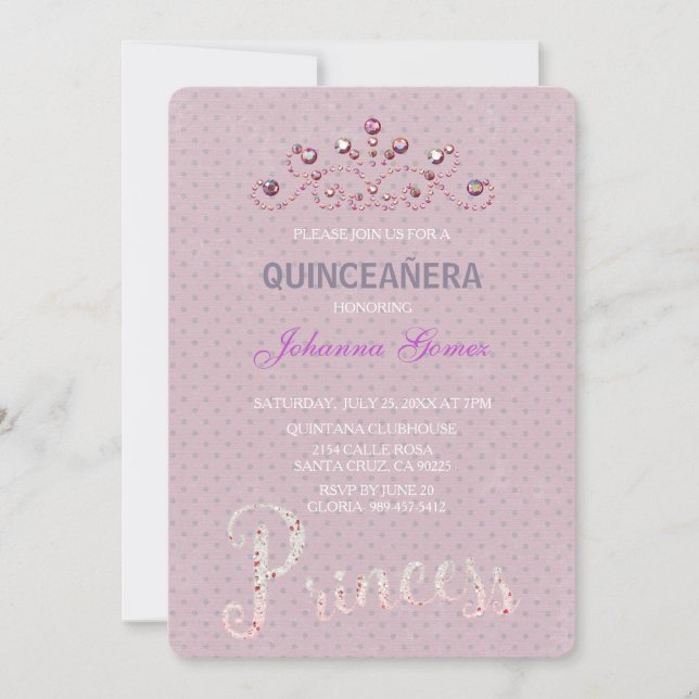 PRINCESA DE CONVITE QUINCEAÑERA (Frente)