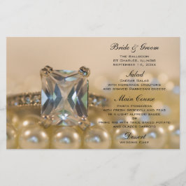 Princesa Diamond Ring e Pérolas Menu de Casamento