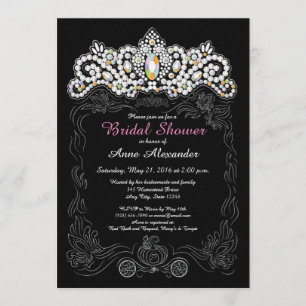 Princesa Diamond Tiara Convites de chá de panela