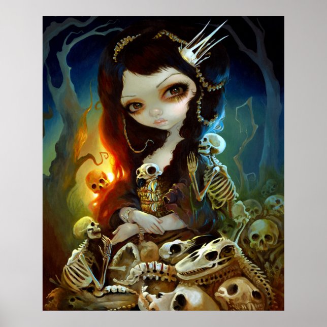 Princesa do Bones ART IMPRESSÃO Lowbrow Art Skelet (Frente)