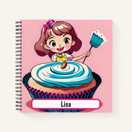 Princesa do Cupcake Rosa, Com Nometag Personalizáv