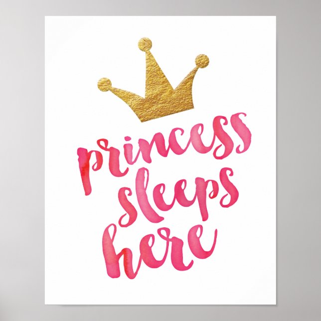 Princesa dorme aqui crianças poster impressão (Frente)