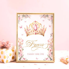 Princesa Dourada rosa Favorece Poster Chá de frald