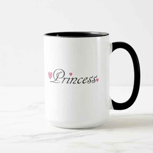 Princesa e caneca cor-de-rosa dos corações (Direita)