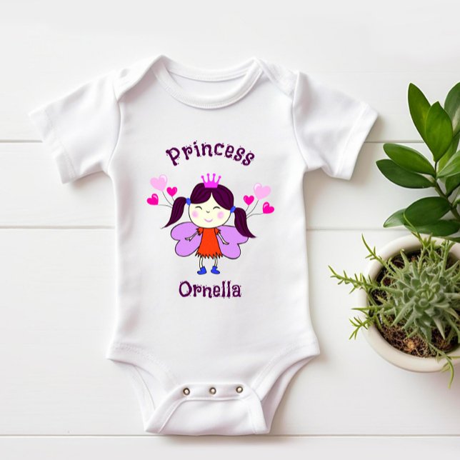 Princesa engraçada com balões, bebê T-Shirt (Criador carregado)