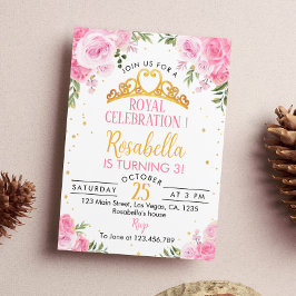 Princesa Floral Rosa, Coroa, Convite de Aniversári
