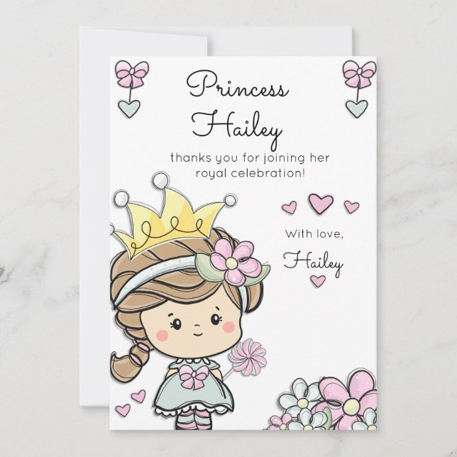 Princesa Garota Primeira Celebração De Aniversário (Frente)