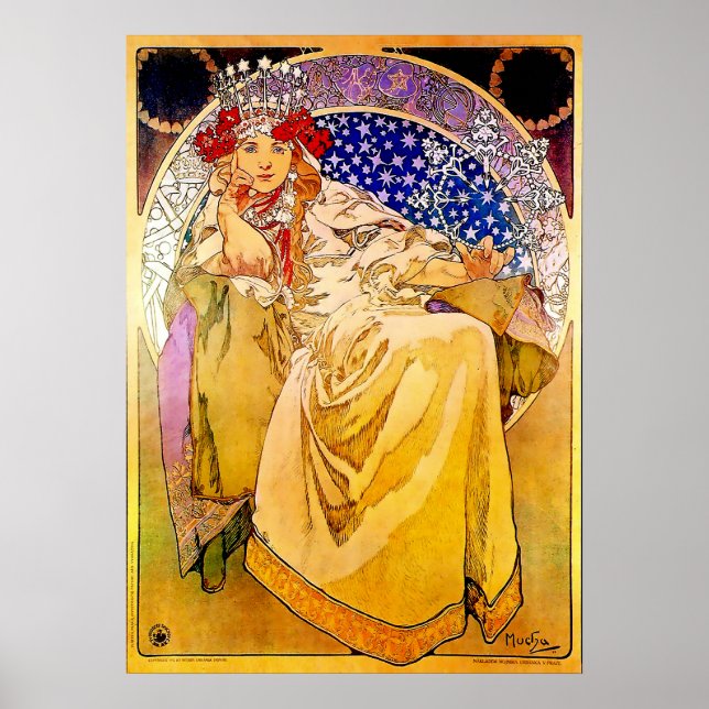 Princesa Hyacinth Poster por Alphonse Mucha (Frente)