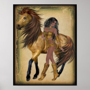 Princesa Indiana Americana e Poster de Cavalo