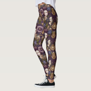 Princesa Irritada em Leggings de Jardim Flores - B