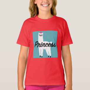 Princesa Lama Design - Camiseta Básica Para Menina